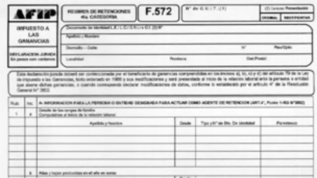 Declaración de Impuesto a las Ganancias