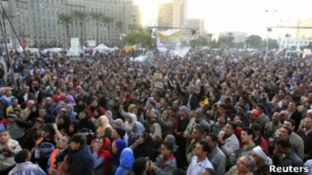 Протестующие на площади Тахрир в Египте