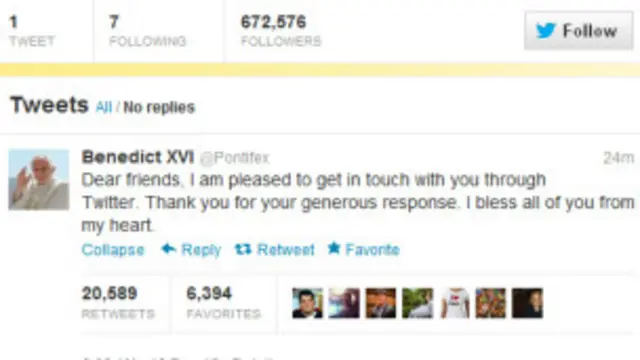पोप सोलहवें ने लंबे इंतज़ार के बाद पहला ट्विटर संदेश लिखा