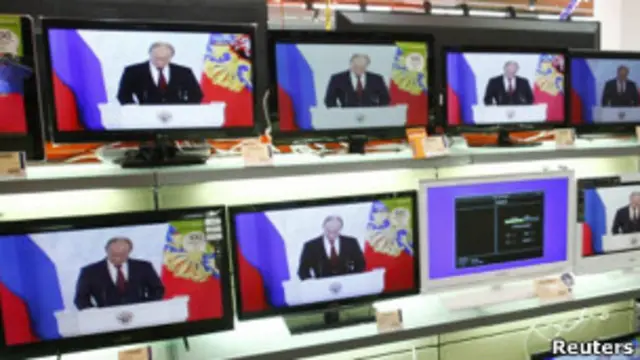 Владимир Путин на экранах телевизоров