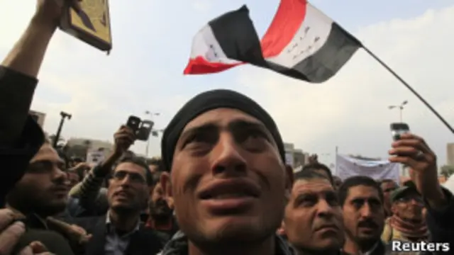 Manifestantes egipcios 