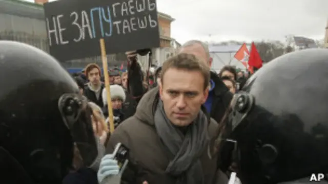 Алексей Навальный на шествии оппозиции