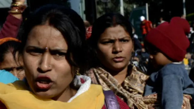 Masu fafutukar kare hakkin mata a Indiya.