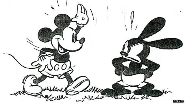 Mickey Mouse y Oswald el conejo afortunado