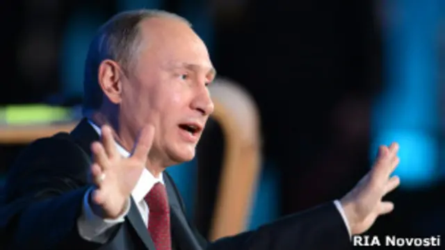 Владимир Путин на пресс-конференции в Москве 20 декабря 2012 года