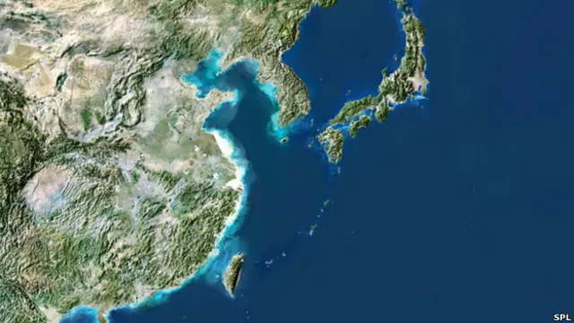 從衛星俯瞰日本與中國