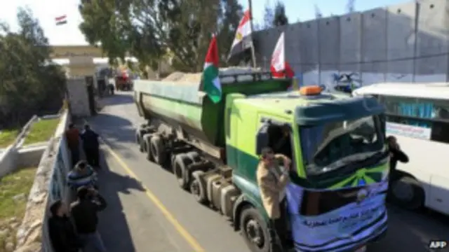 Pengiriman barang di Gaza