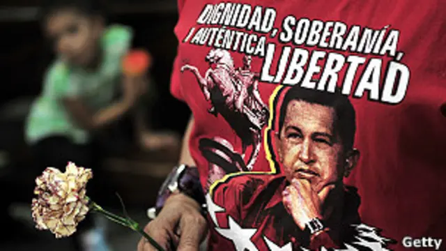 La imagen de Hugo Chávez en una camiseta.