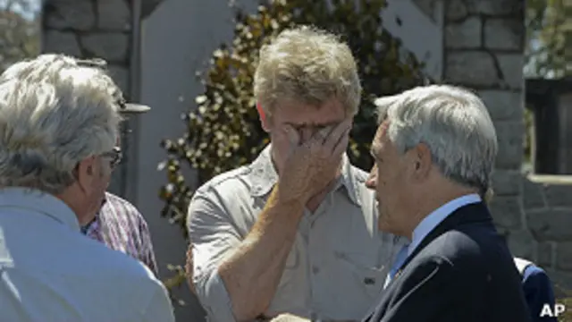 Presidente Piñera con familiares de Luchsinger