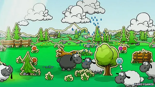 pantalla del juego Clouds and Sheep de HandyGames