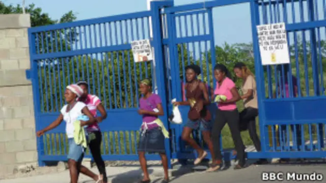 Trabajadoras de la fábrica Sae-A en Haiti