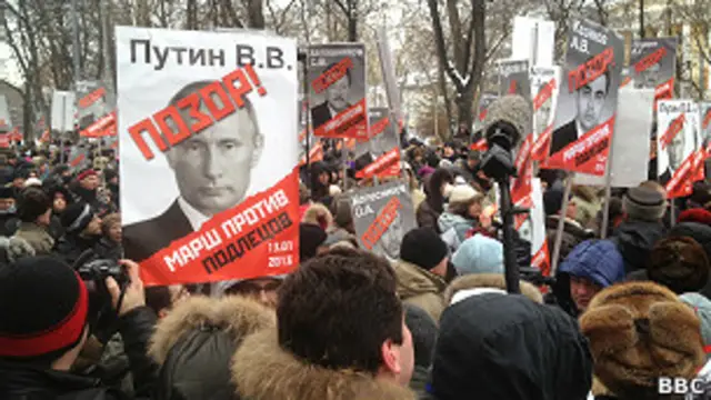 Плакат с Путиным на "Марше против подлецов"