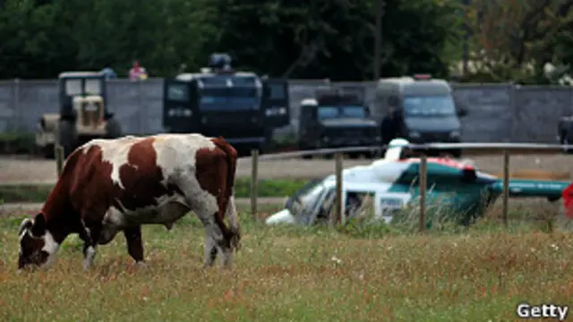Helicóptero en el campo chileno
