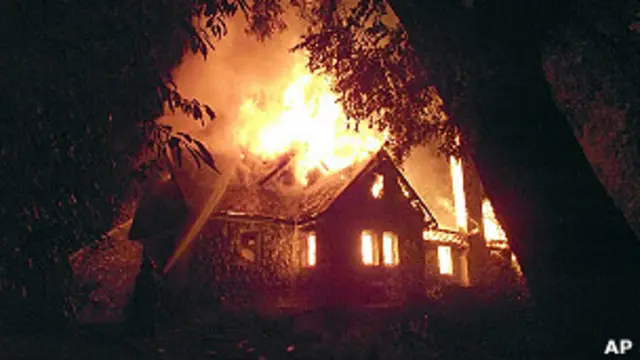 Casa de Luchsinger en llamas