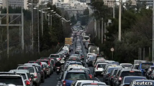 Затор в Афинах