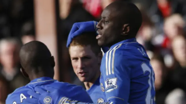 Pemain Chelsea Fernando Torres, Ramires, dan Demba Ba 