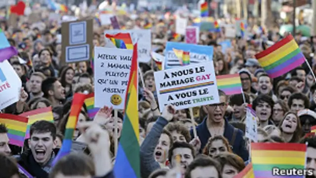 Manifestación pro gay en París