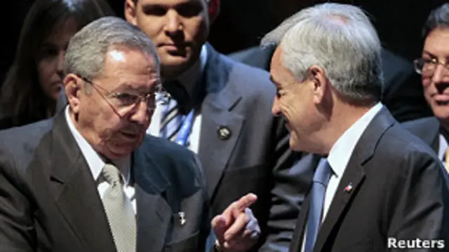 Raúl Castro y Sebastián Piñera