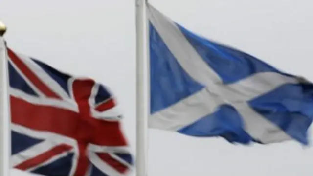 Banderas de Escocia y Reino Unido
