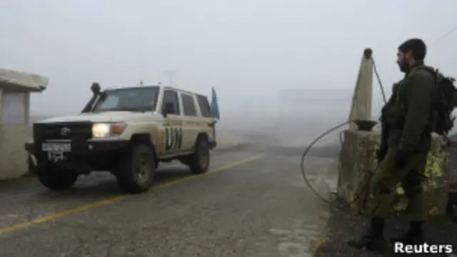 Kendaraan PBB di Golan