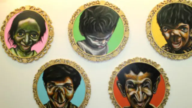 चिंतन उपाध्याय की कृति. चिंतन ने कई गैलरियों के साथ काम किया लेकिन उनकी रचनात्मकता में कोई बाधा कम ही दिखती है.