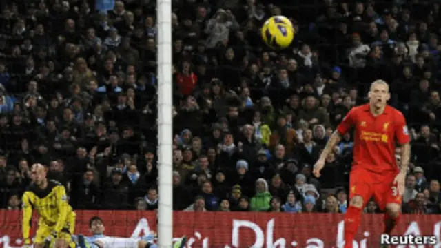 هدف أغويرو في مرمى ليفربول