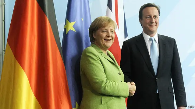 Angela Merkel y David Cameron.
