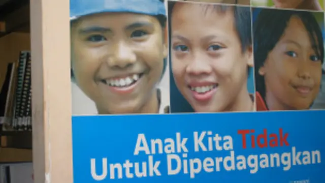Poster anti perdagangan anak