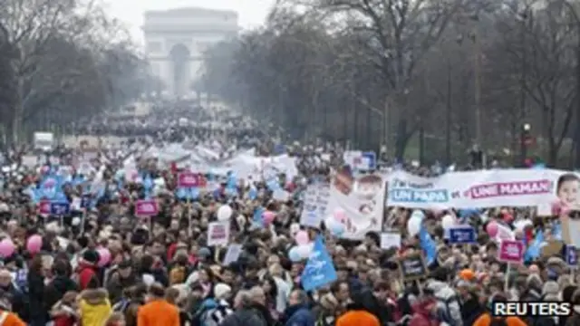 مظاهرات في فرنسا مناوئة لزواج المثليين