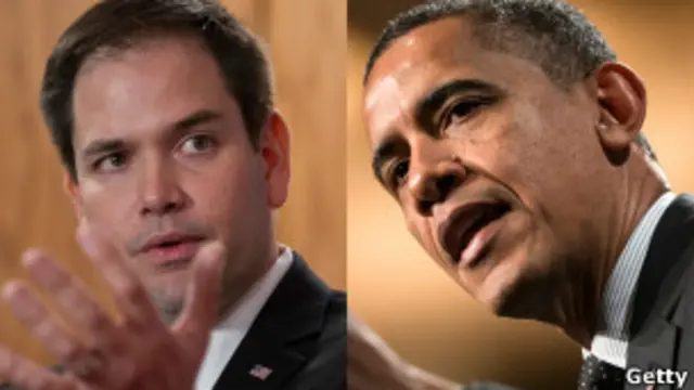 Marco Rubio y Barack Obama