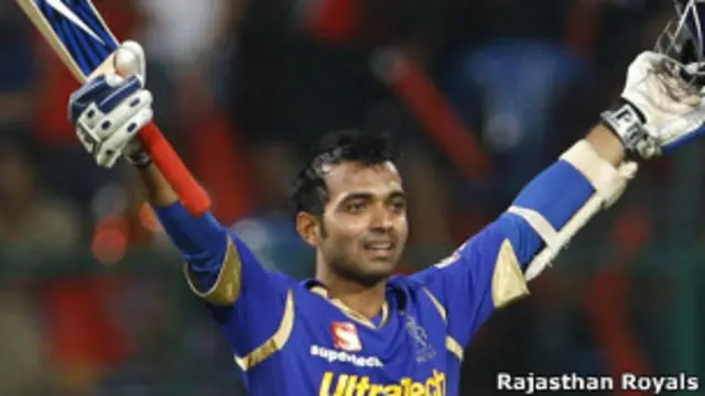 राजस्थान रॉयल्स की तरफ़ से अजिंक्य रहाणे ने नाबाद 68 रन की शानदार पारी खेली.