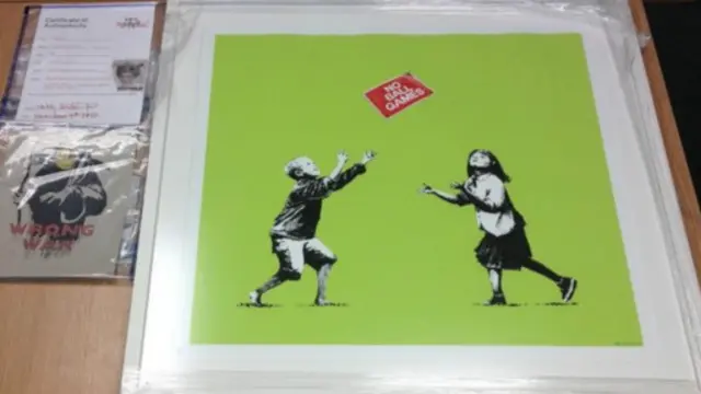 Lukisan Wrong War karya seniman Banksy berhasil ditemukan.