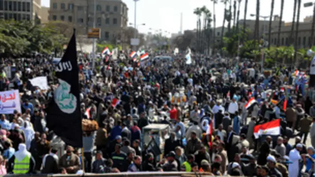 جانب من المظاهرة المؤيدة للرئيس مرسي بالقاهرة