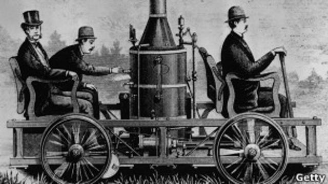 Ilustración de un coche de vapor