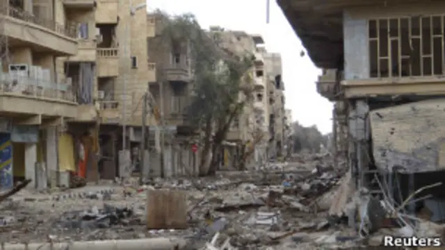Разрушенные дома в Сирии