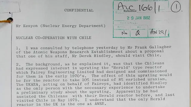 Archivo cooperación nuclear Foto: BBC/National Archives
