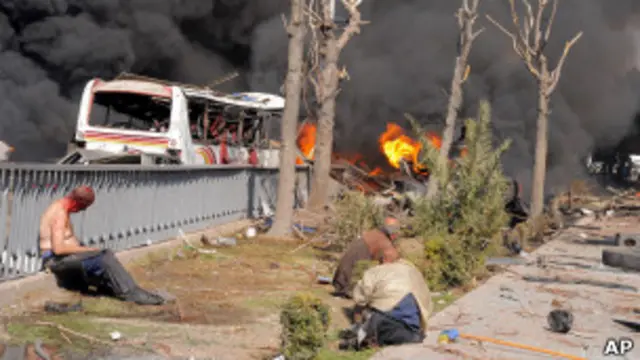 На месте взрыва в Дамаске