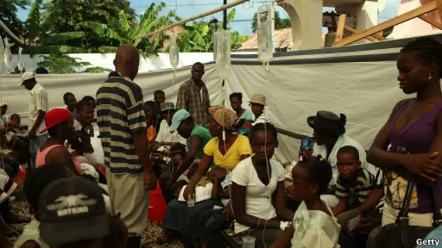 Pasien wabah kolera di Haiti, November 2010.