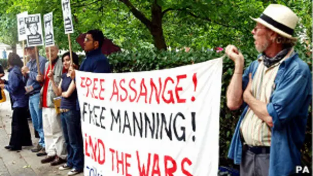 protesta en favor de Manning