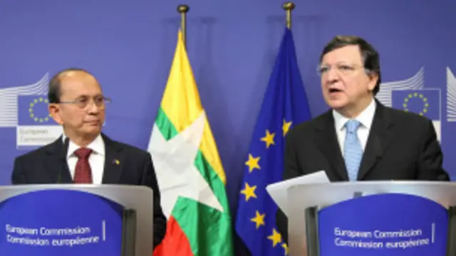 Burmese President U Thein Sein and EU chief