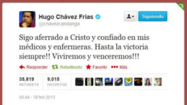 ह्यूगो चावेज़, ट्विटर
