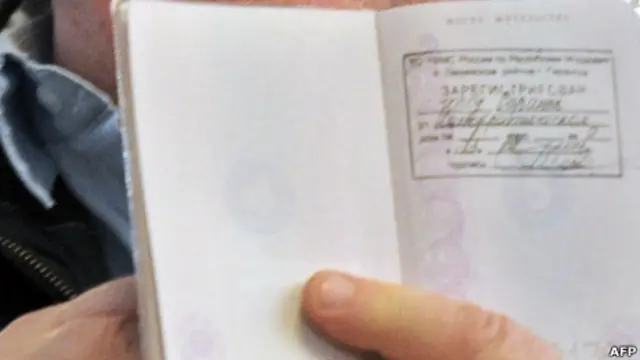 Российский паспорт со штампом о регистрации