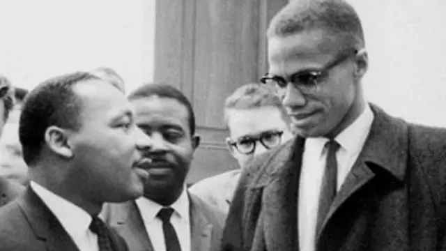 مالکوم ایکس در کنار دکتر مارتین لوتر کینگ