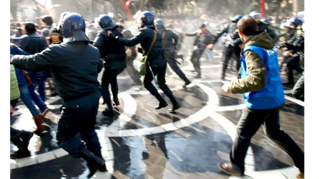 Fəvvarələr meydanında mitinq. Bakı.Foto: Şəhla Sultanova