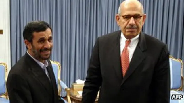 Mahmoud Ahmadinejad y Mohamed El Baradei