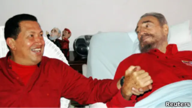 Hugo Chávez y Fidel Castro