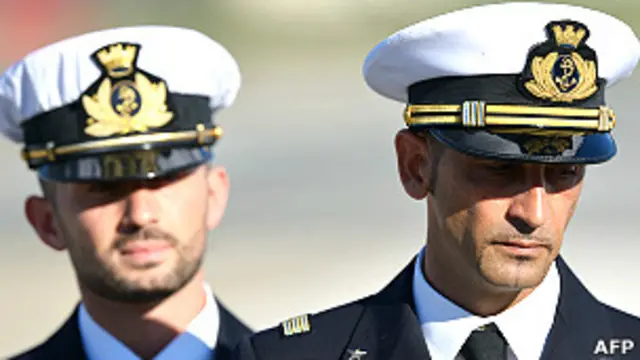 दो इतालवी नौसैनिकों पर भारतीय मछुआरों की हत्या का आरोप है