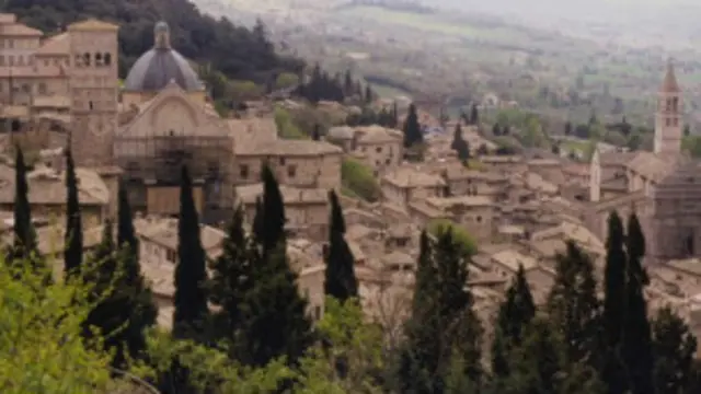 A vila de Assisi, na Umbria, Itália.