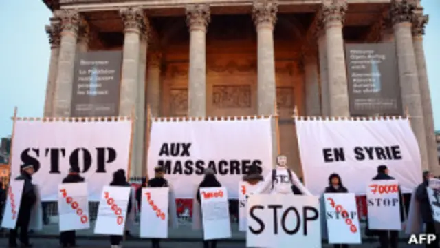 تزامنت الذكرى الثانية لاندلاع النزاع في سوريا, مع عدة مظاهرات مناهضة للنظام حول العالم