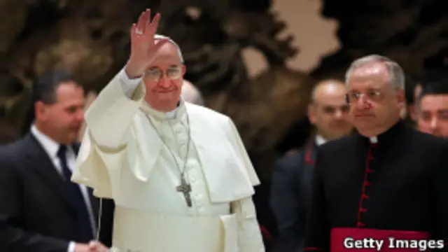 Papa durante a audiência (Foto Getty Images)